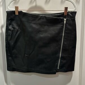 Black leather skirt